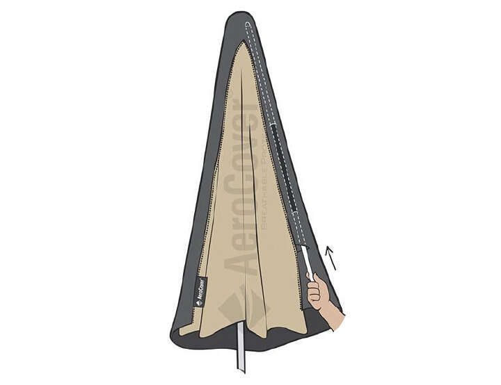 AeroCover Atmungsaktive Schutzhülle für Ampelschirme  H250x55/60 cm  Ø 3,5m